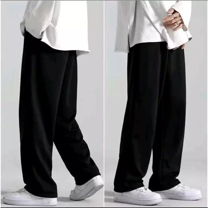 Celana Training Baggy Unisex Pria Wanita Premium Oversize Pinggang Karet Tali Serut Celana Santai Harian